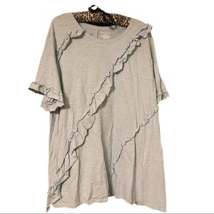 Lane Bryant Light Blue Ruffle Detail Blouse